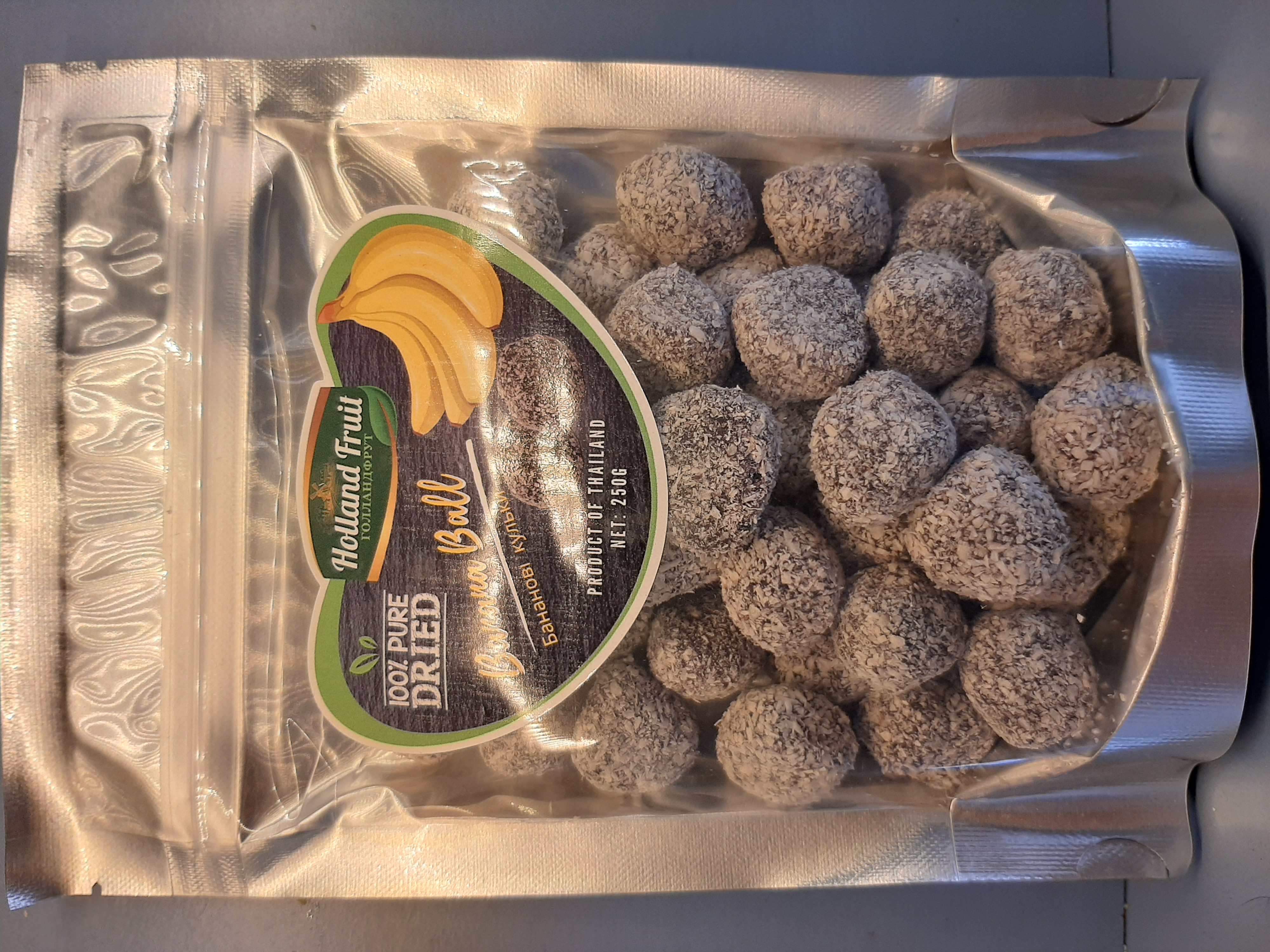 Бананові кульки з кокосом натуральні, Holland Fruit 250 гр.
